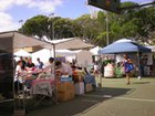 Booths set up their products to show during the Kaimuki Craft Fair & Street Festival, Kaimuki Community Park