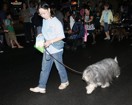 Parade participant and her furry friend join the Kaimuki Christmas Parade