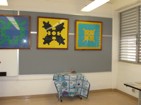 Student quilts on display