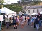The crowds are lining up to grab some dinner at the Farmers Market at KCC