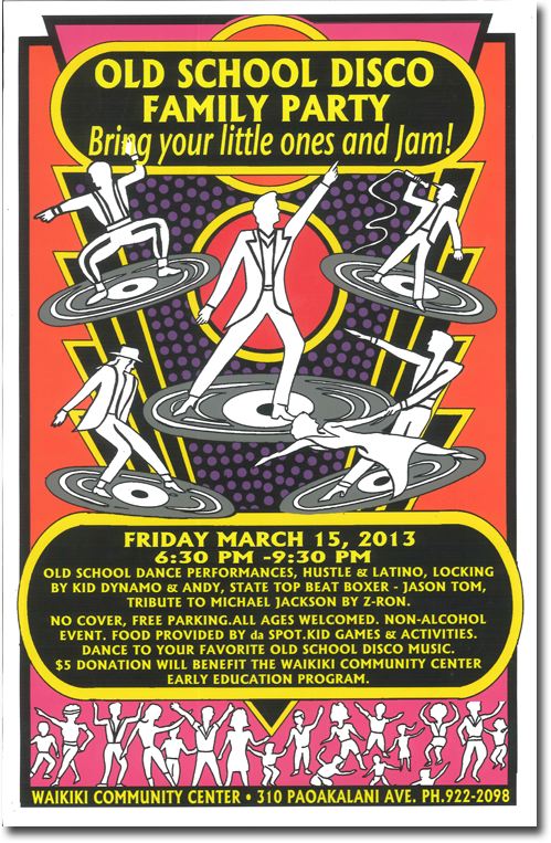 Old School Family Disco Night Waikiki Community Center Kaimuki 