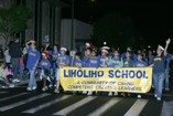 Students of Liholiho School enjoy the Kaimuki Christmas Parade 2011