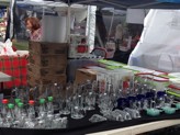 Lots of glassware and kitchen items at the craft fair
