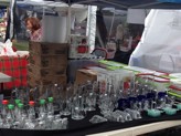 Lots of glassware and kitchen items at the craft fair