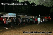 A great crowd enjoying great local food at Kaimuki High School's Ono Fridays Kaimuki